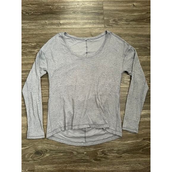 Lululemon Lost In Pace Long SleeveSheer Luon Pebble Jacquard V2 Arctic Grey - Picture 1 of 5